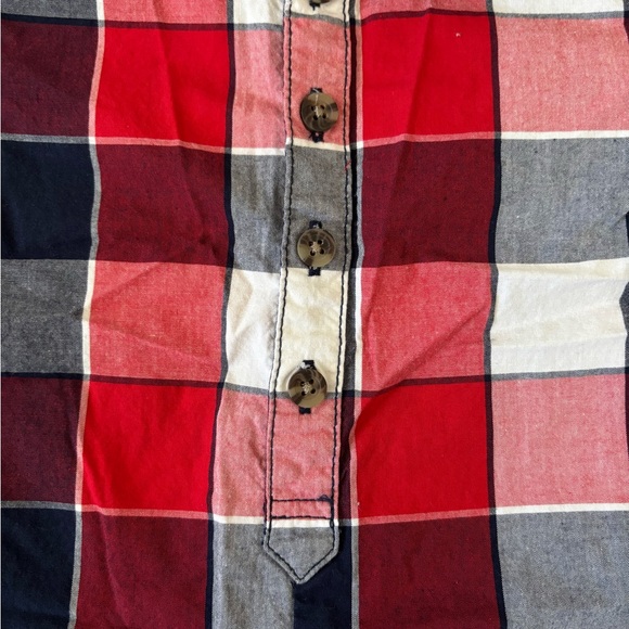 Old Navy Red Navy White Plaid Button-Up Romper - Picture 4 of 7